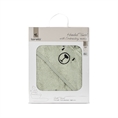 Hooded Towel with Embroidery 90x90 cm Green /package/